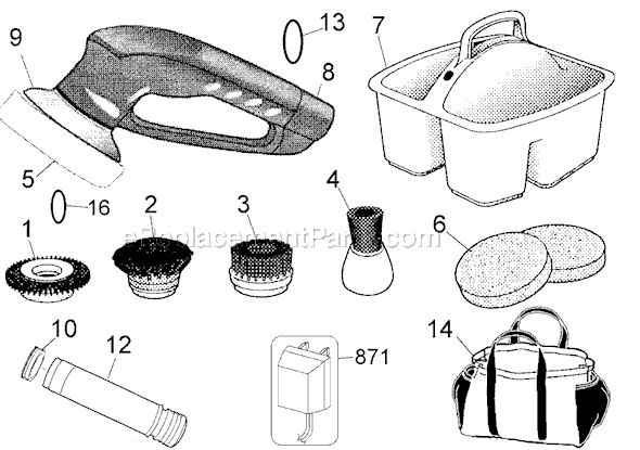 Page A Diagram and Parts List for S200 Type 1 Black and Decker Power Scrubber